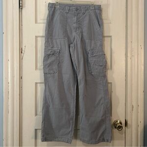 American Eagle Cargo Pants: Light Blue Relaxed Fit Multi-Pocket Utility